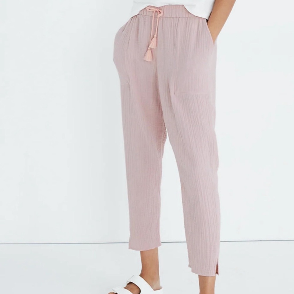 Madewell Light Pink Cotton Gauze Beach Cover-Up Track Pants XS